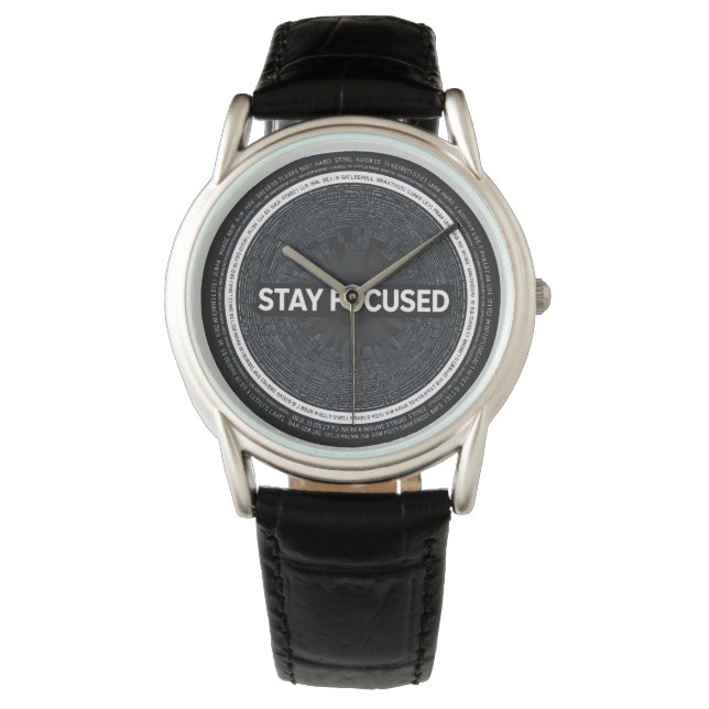 Stay Focused Motivational Watch Inspirationalquote Armbandsur (Framsida)