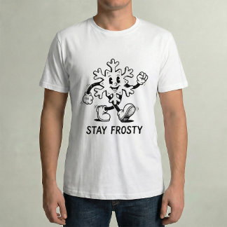 Stay Frosty Retro Snowflake Rubber Hose Cartoon T Shirt