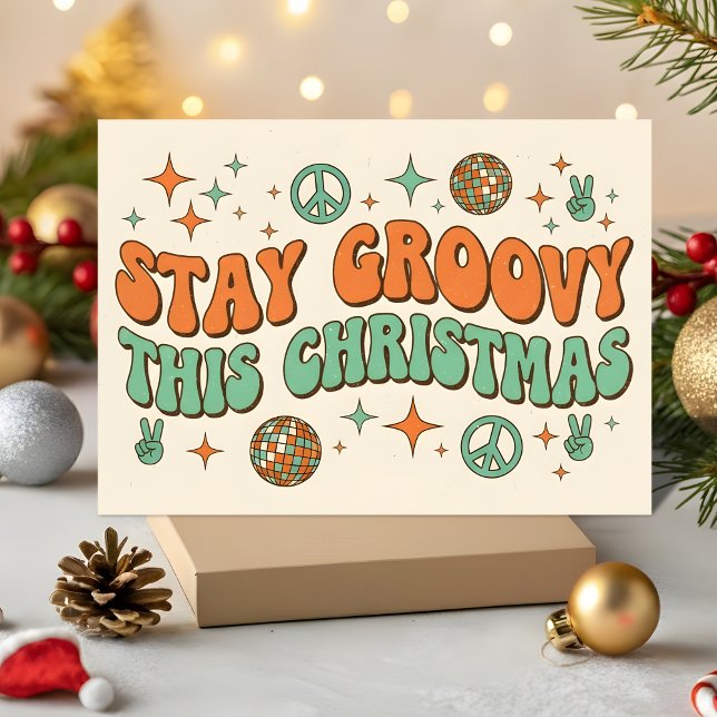 Stay Groovy This Christmas Helgkort (Skapare uppladdad)
