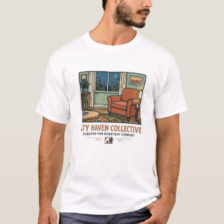 Stay Home Club - Cozy Living Room T-Shirt - Cat Ar