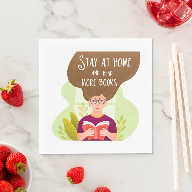 Stay Home Read More Books Book Lover Pappersservett (Skapare uppladdad)