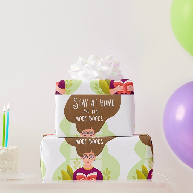 Stay Home Read More Books Book Lover Presentpapper (Skapare uppladdad)