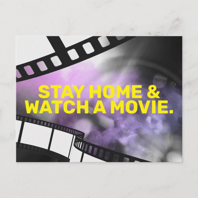 STAY HOME & WATCH A FILM VYKORT (Framsida)