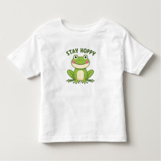 Stay Hoppy – Cute Smiling Frog Illustration T Shirt