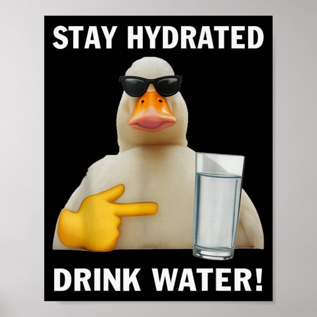 Stay Hydrated Drink Water Funny Meme Duck  Poster (Framsidan)