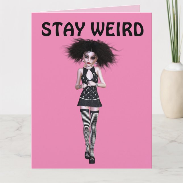 STAY KONSTIG FRIENDS GOTH GIRL FÖDELSEDAGSKORT KORT (Framsida)
