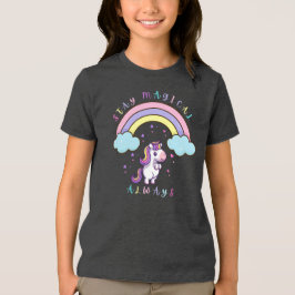 Stay Magical – Cute Unicorn & Rainbow Design T Shirt