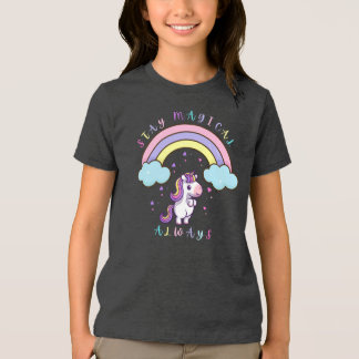 Stay Magical – Cute Unicorn & Rainbow Design T Shirt