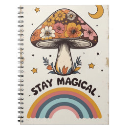 Stay Magical Mushroom Notebook | Boho Cute Journal Anteckningsbok