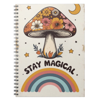 Stay Magical Mushroom Notebook | Boho Cute Journal Anteckningsbok