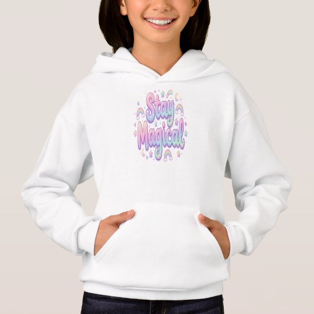 Stay Magical Unicorn Graphic Girls T Shirt (Framsida)