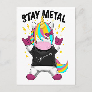 Stay metal unicorn vykort