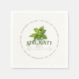 Stay Minty Derby Party Cute Saying Watercolor Pappersservett