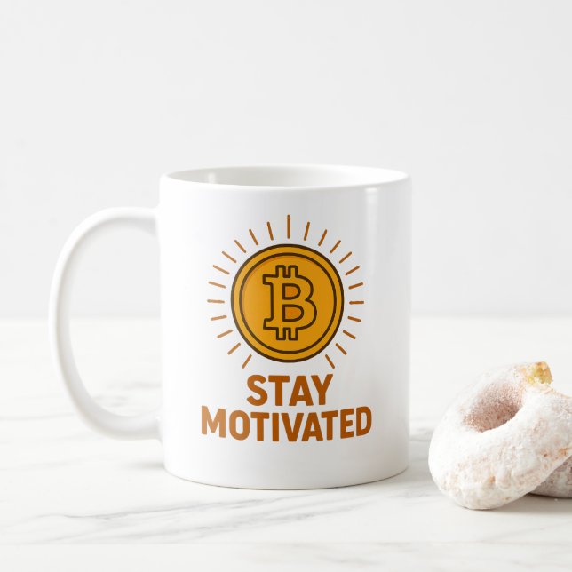 Stay Motivated Bitcoin-mugg Kaffemugg (Med munk)