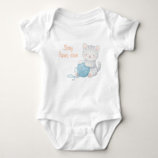 Stay Paws-itive Baby Bodysuit – Cute Kitten Nurser T Shirt