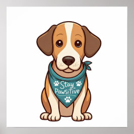 Stay Pawsitive Affisch