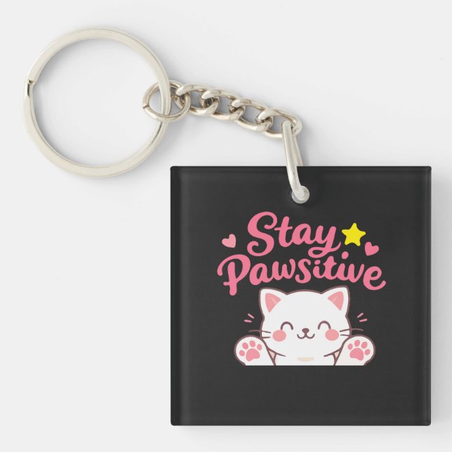 Stay Pawsitive – Cute Cat Motivational Quote Desig (Framsidan)
