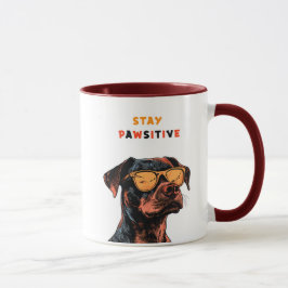 Stay Pawsitive Mugg – Cool Hund med Solglasögon Il