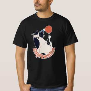 Stay Pawsitive Smoking Katt Födelsedagsfest Grå T Shirt