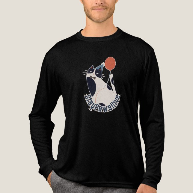 Stay Pawsitive Vintage Style Cat Lover Tee (Framsida)
