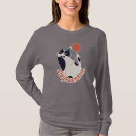Stay Pawsitive Women's Long Sleeve Tuxedo Cat T Shirt
