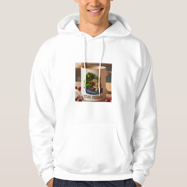 Stay Perky-kollektion: T-shirt med kaffeskördepupp Hoodie (Framsida)