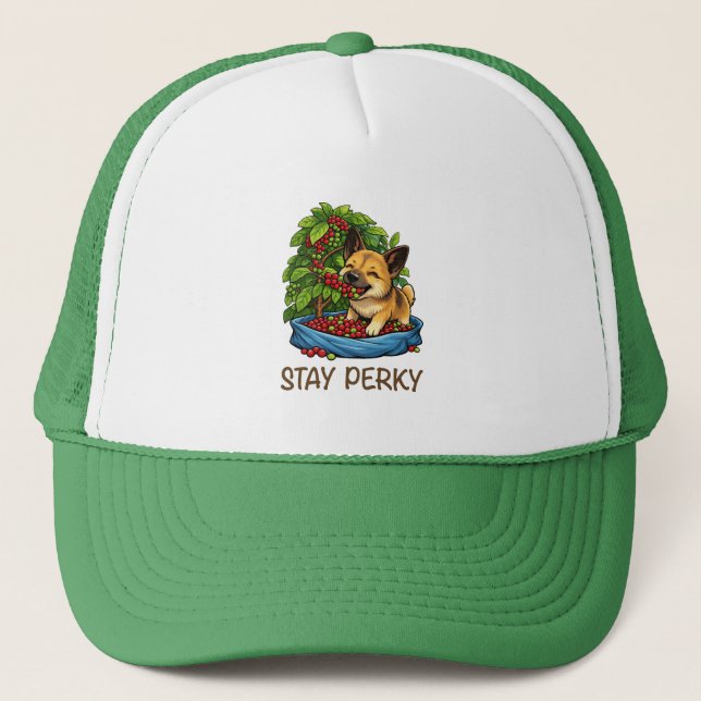 Stay Perky Motivational Trucker Hat Keps (Framsida)