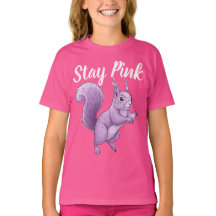 Stay Pink Lavender Squirrel Grafisk T-Shirt för Ba