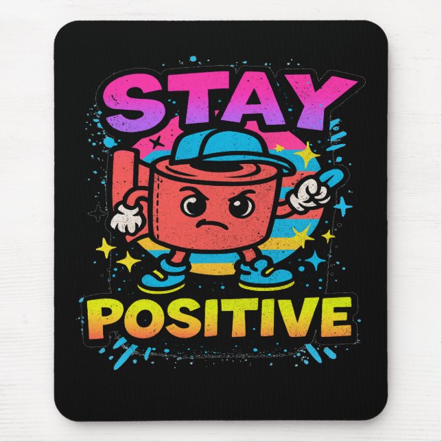 Stay Positive – Funny Cartoon Toilet Paper Retro Musmatta (Framsidan)