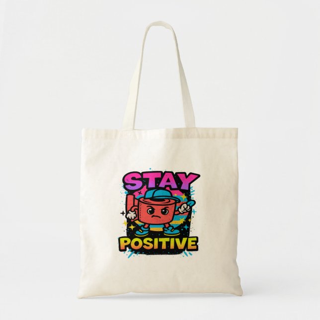Stay Positive – Funny Cartoon Toilet Paper Retro Tygkasse (Framsidan)