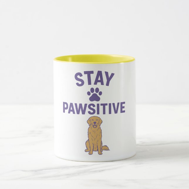 stay positive, stay pawsitive mugg (Center)