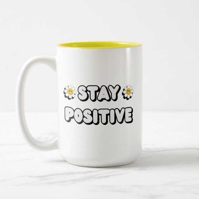 Stay Positive Två-Tonad Mugg (Vänster)