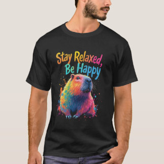 Stay Relaxed, Be Happy relaxation motif T Shirt