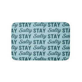 Stay Salty Coastal Teal Blue Graphic Print Beach Badrumsmatta