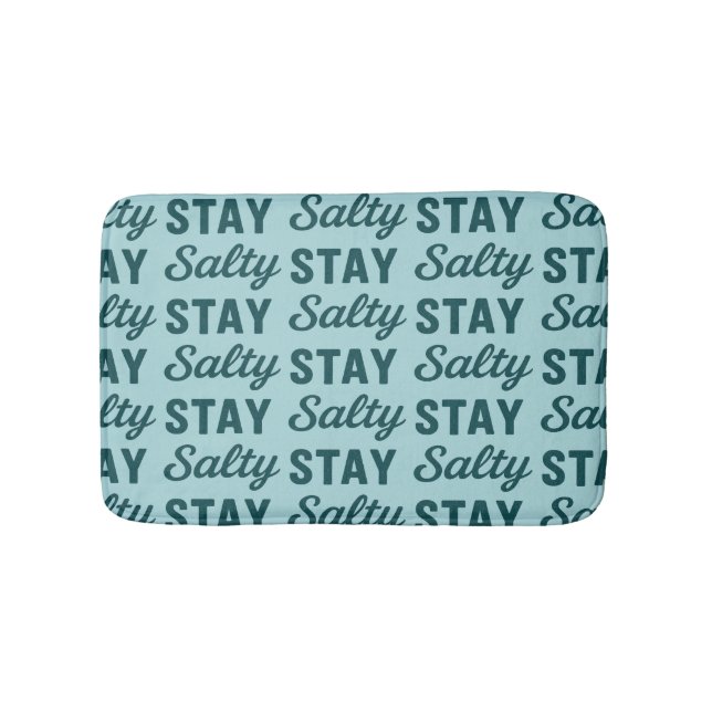 Stay Salty Coastal Teal Blue Graphic Print Beach Badrumsmatta (Framsidan)