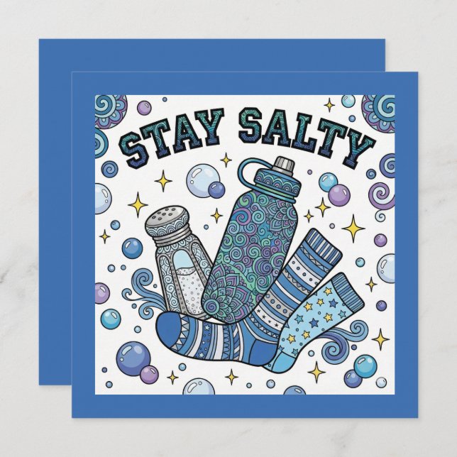 Stay Salty Dysautonomia/POTS Personalized Card Julkort (Fram/baksida)