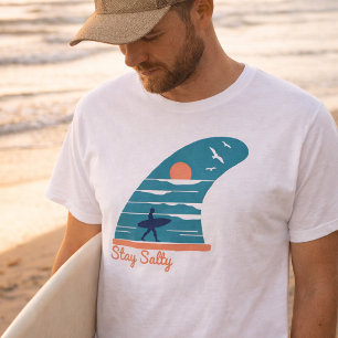 Stay Salty Surfbräda Fena Kust Retro T-Shirt