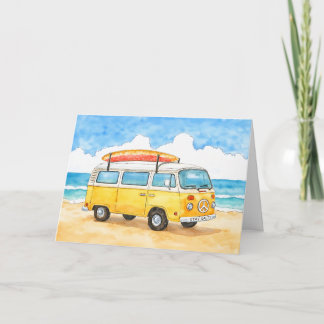 Stay Salty Surfer Van Beach Greeting Card Kort
