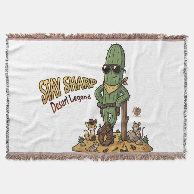 Stay Sharp Desert Legend Cowboy Cactus Illustratio Filt (Framsidan)