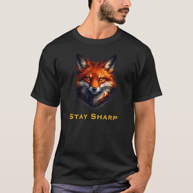 Stay Sharp Fox Graphic T-Shirt (Framsida)