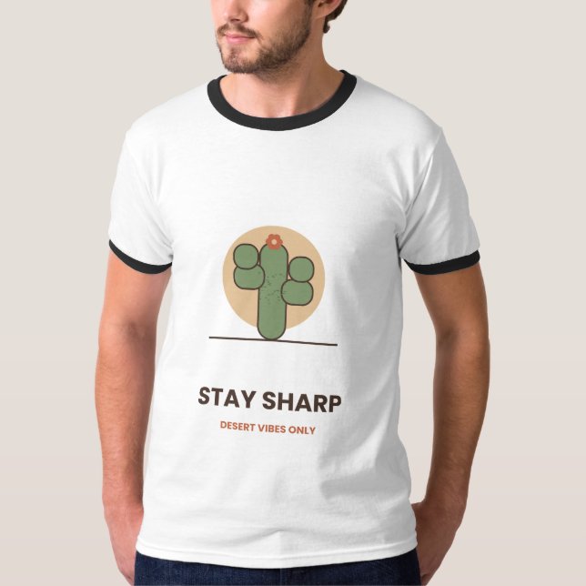 Stay Sharp Ökenkaktus T-Shirt (Framsida)