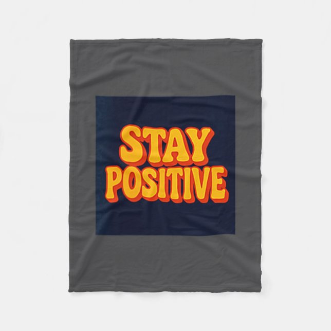 Stay Sitive Motivational Retro Tygraphy  Fleecefilt (Framsidan)