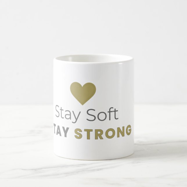Stay Soft Stay Strong Minimal Motivational Mug Kaffemugg (Center)