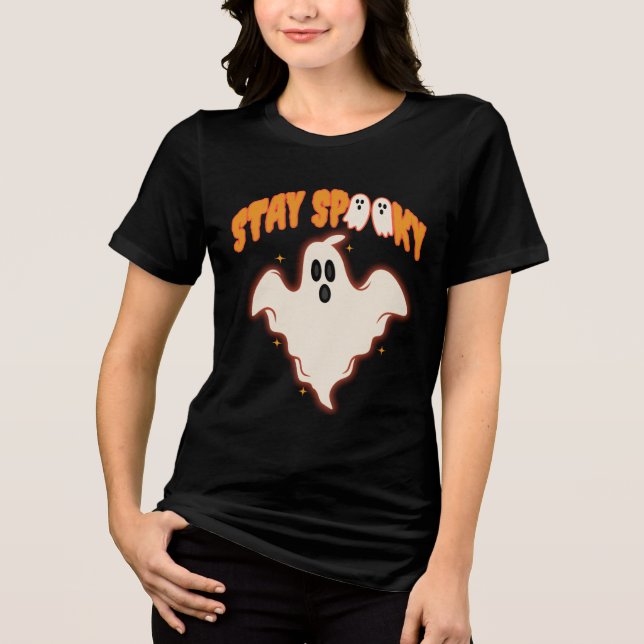 Stay Spooky Ghost Halloween Cute Retro Boo  T Shirt (Framsida)