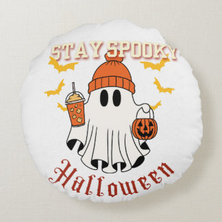 Stay Spooky Ghost Halloween Rund Kudde