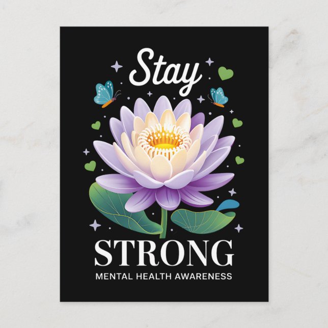Stay Strong – Mental Health Awareness Wellness Sup Vykort (Framsida)