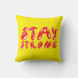STAY STRONG, motivationsgraffiti stil Kudde