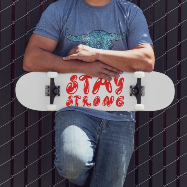 STAY STRONG, motivationsgraffiti stil Mini Skateboard Bräda 18,5 Cm (Utomhus 3)