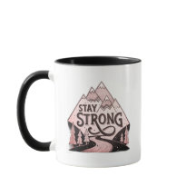 Stay Strong Mountain Hoodie – Minimal geometrisk I