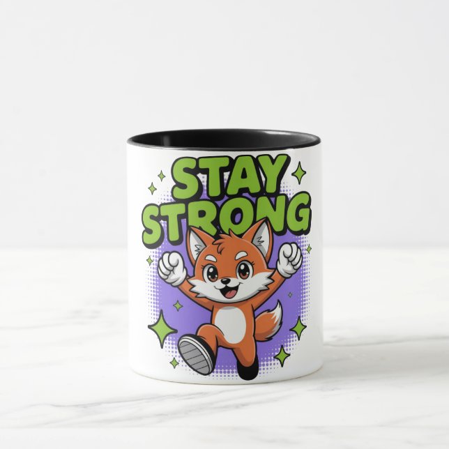 Stay Strong Positive Cartoon Design Mugg (Center)